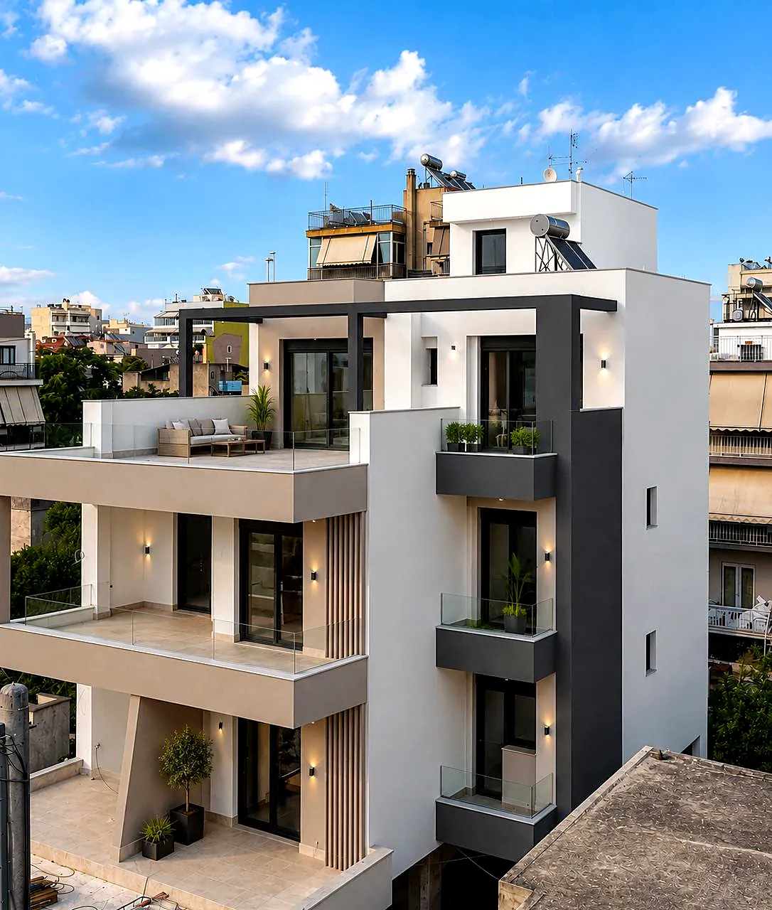 Ολοκληρωμένη θερμοπρόσοψη πολυκατοικίας από τους Μονοτεχνίτες